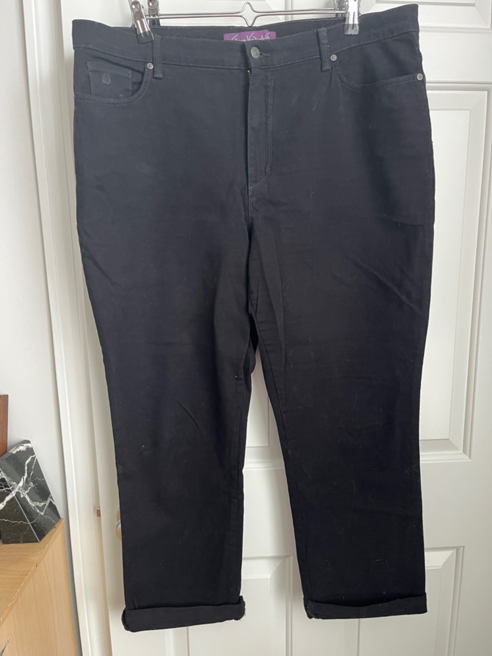 Gloria Vanderbilt Amanda US 18 Black High Rise Jeans